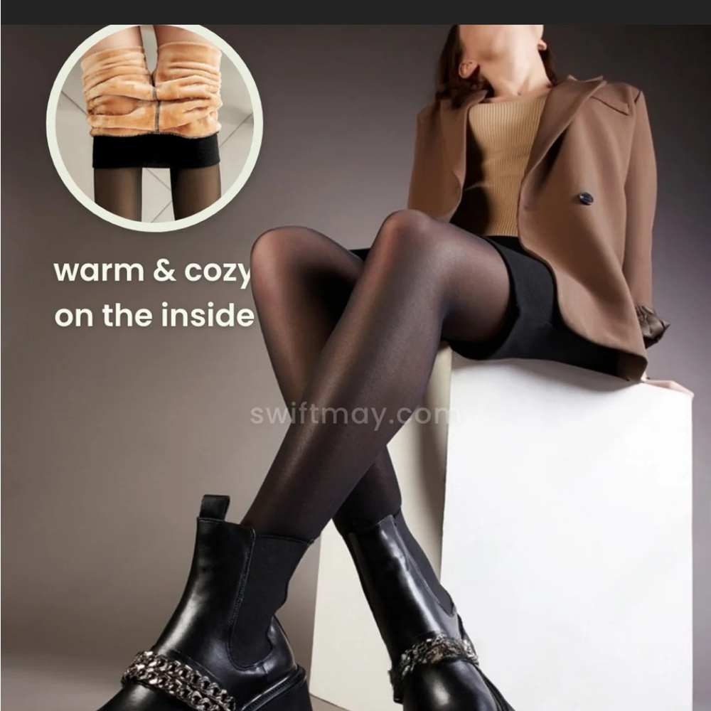 Swiftmay Olivia Fleece lined tights- in Vanilla